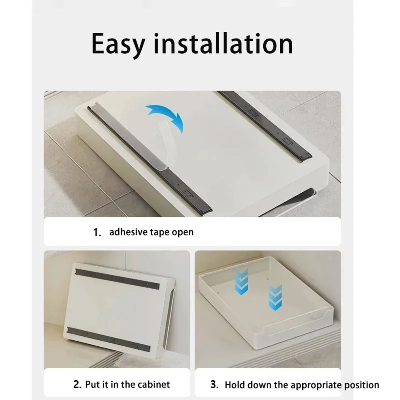 Description Picture 6 of item2024 Kitchen Storage Rack with Slide Rails Pull-out Kitchen Drawer Type Storage Tray Spice Box Storage Rack Cabinets Organizer