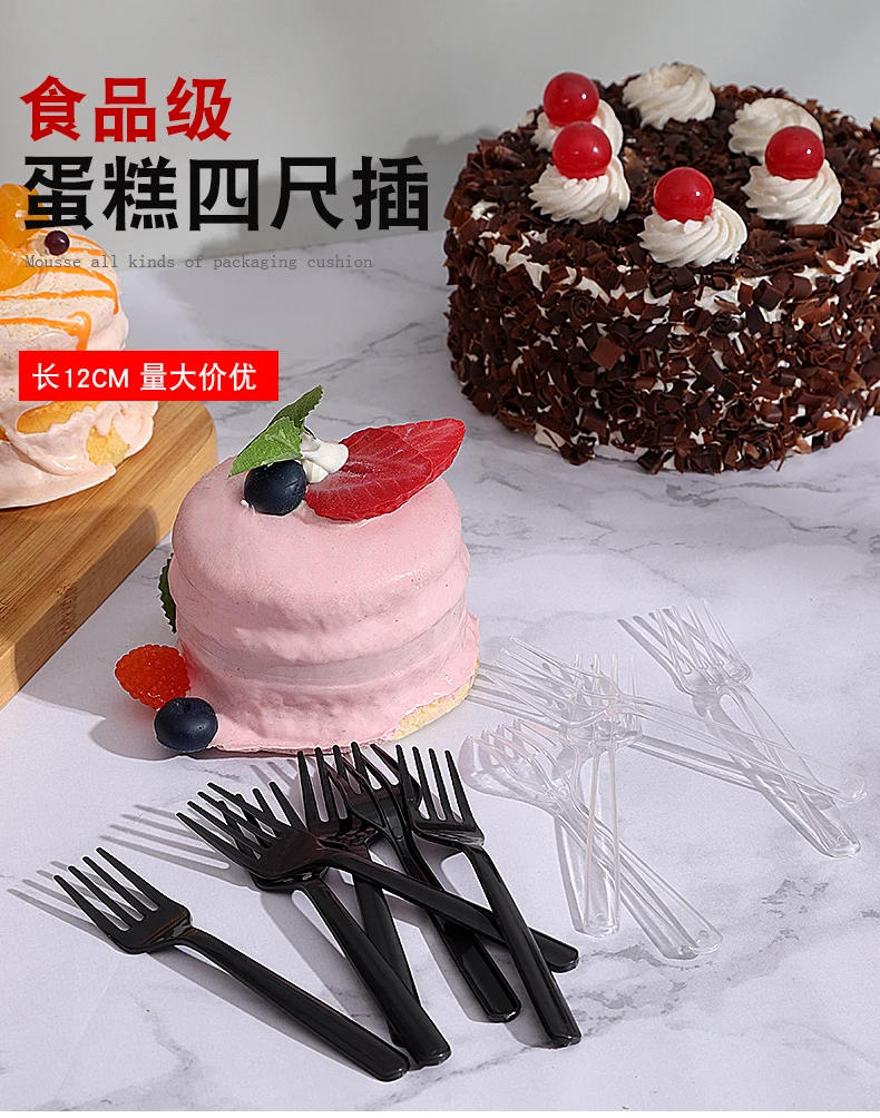 Description Picture 2 of item100Pcs/pack Long Handle Fork Reusable Plastic Disposable Forks Party Picnic Pack Tableware Thickening Fine Food Knife