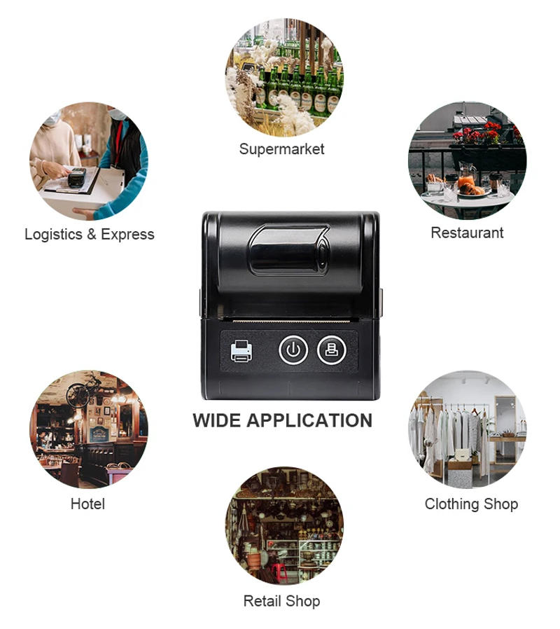 Description Picture 2 of item58MM Mini Portable Thermal Printer For Phone IOS Android Computer USB Bluetooth Thermal Printer Small Business Printer Impresora