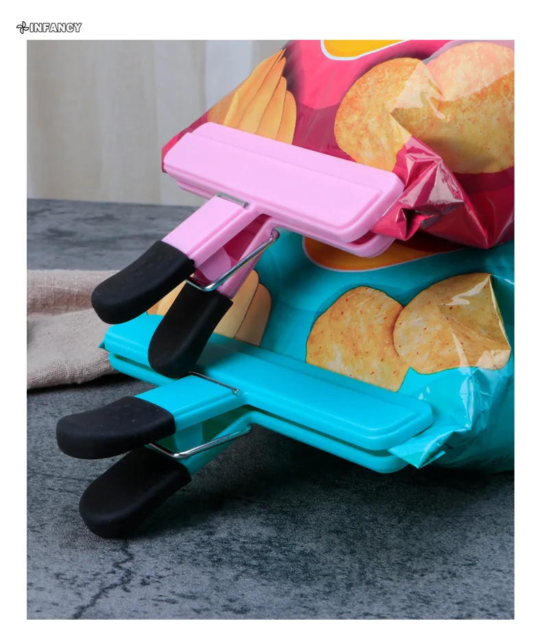 Description Picture 5 of itemPortable Bag Clips Kitchen Storage Food Snack Seal Sealing Bag Clips Sealer Clamp Plastic Tool Kitchen Organization Accessories