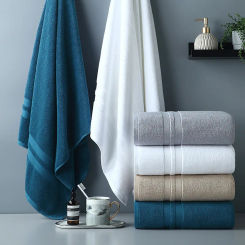 Cotton Solid color Bath Towel Bathroom Thickening Hair Head Towel Soft and Absorbent Towel Gym Adults Sauna Face Wipes