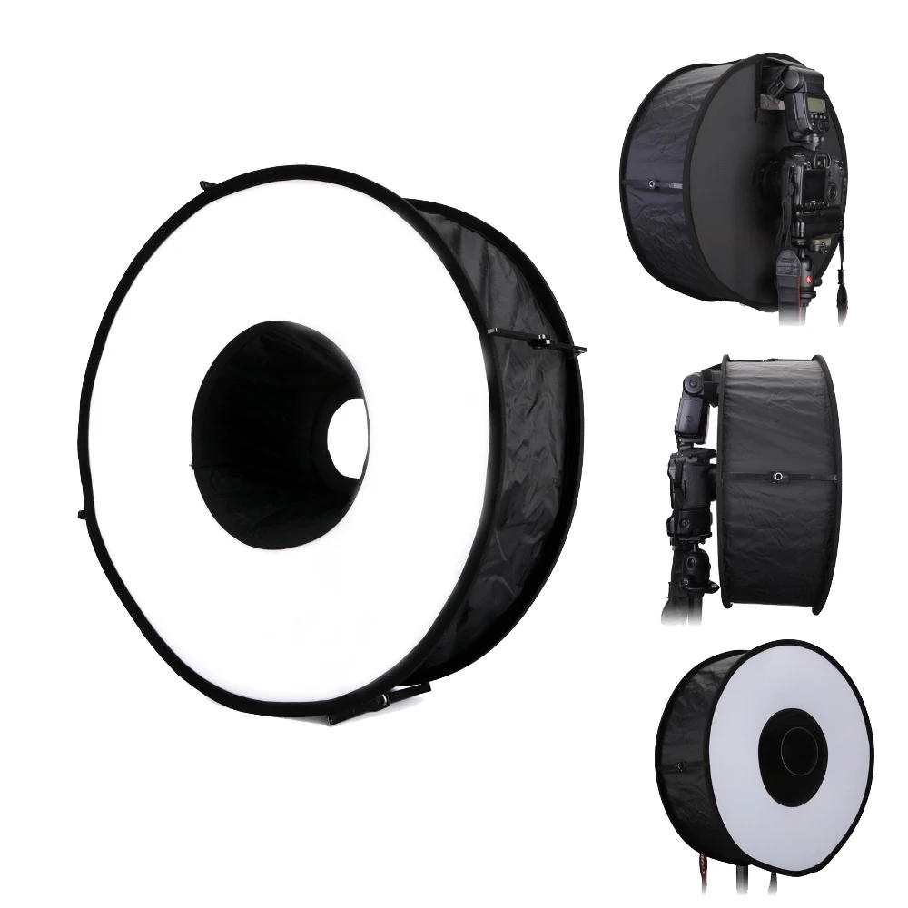 Description Picture 2 of item45cm 18" Easy-folded Ring Softbox Speedlight Flash Diffuser Reflector for Canon Nikon Portrait Photography