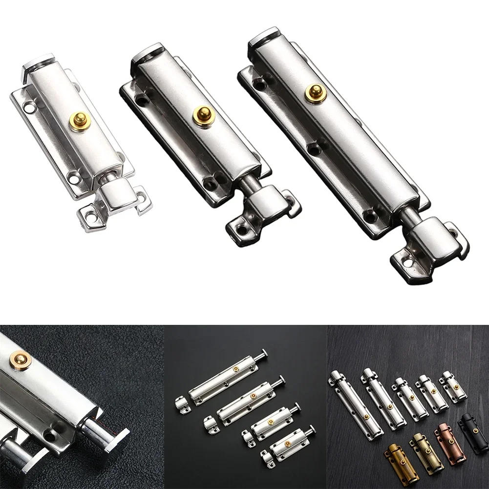 Description Picture 2 of itemSelf-Elastic Latch Button Door Latch Bolt Lock Stainless Steel Spring Bounce Door Window Automatic Sliding Bolt Hardware