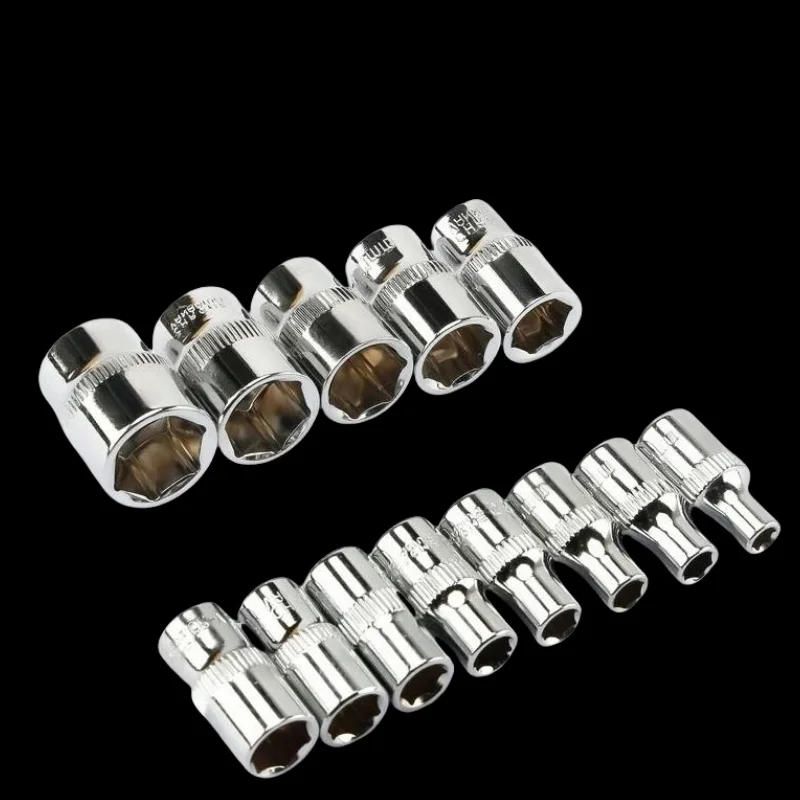 Description Picture 5 of item1-Piece 1/4 Drive Inch 4 4.5 5 5.5 6 7 8 9 10 11 12 13 14mm Ratchet Wrench Socket Head Sleeve Double End Hand Tools