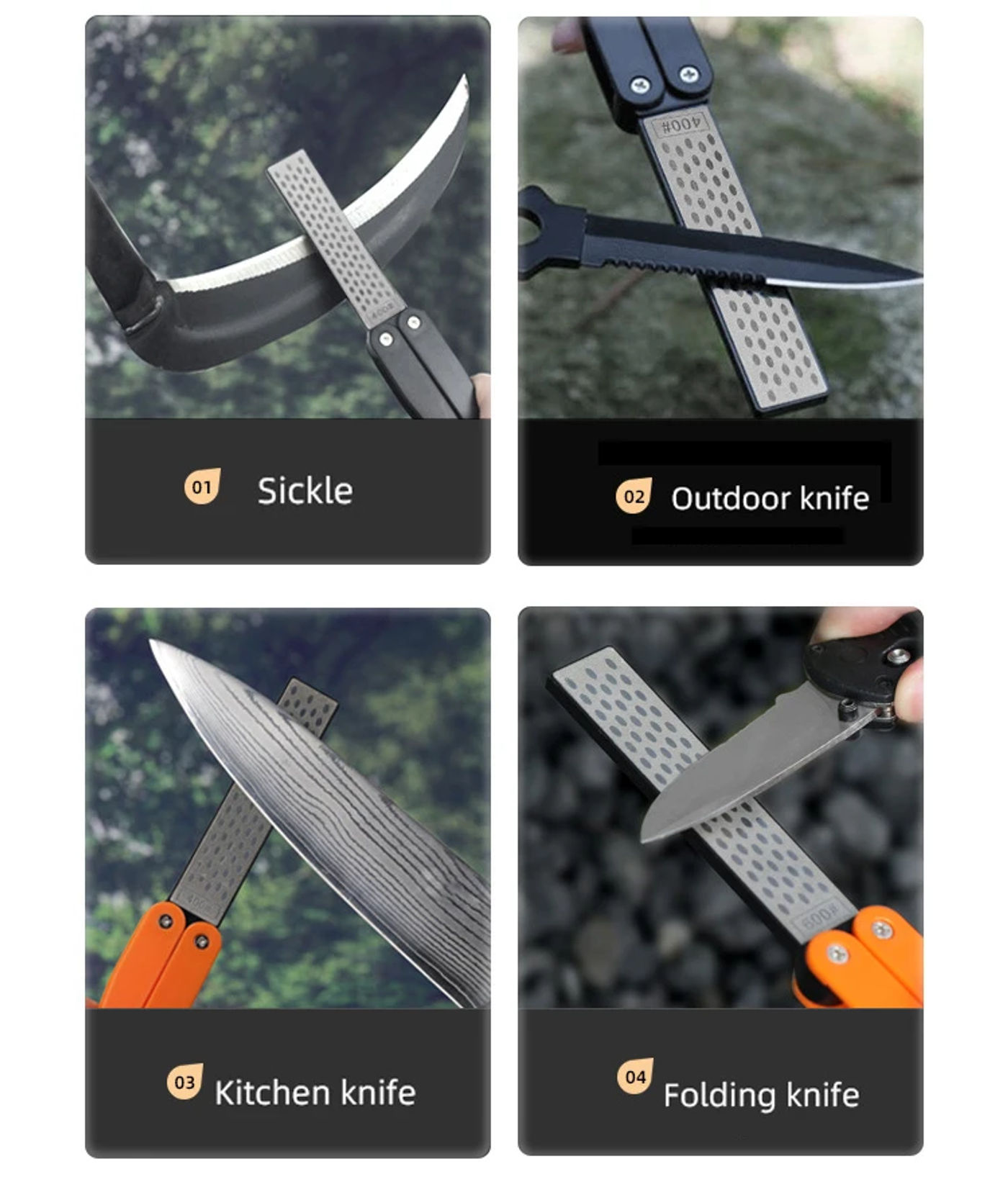 Description Picture 4 of item1pc Portable Double Side Grindstone Professional Kitchen Sharpener for Pocket Folding Knife Sharpening Stone Sharpener Diamond