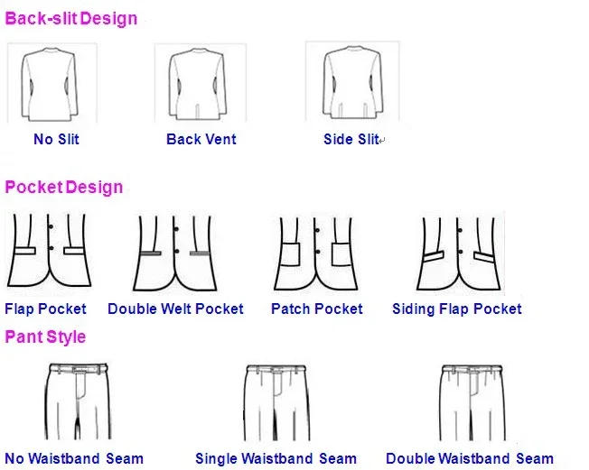 Description Picture 3 of item2021 Tailor-Made Suits Gorgeous  Slim Dark Blue Custom Wedding Suits For Men Suit Custom Made Suit Fashion Style Business Suits