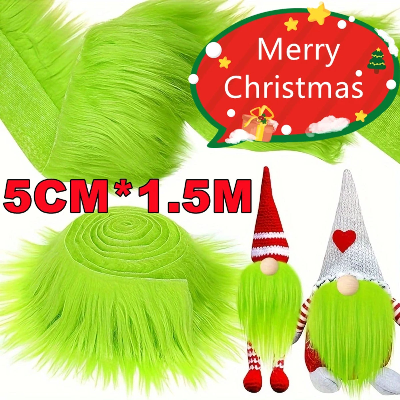 Description Picture 2 of itemFaux Fur Fabric Christmas Fluffy Fuzzy Craft Shaggy Synthetic Plush Patch Sewing Fur Cut DIY Halloween Costume Gnome Beard Dolls