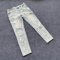 Jeans American High Street Blue Distressed Distressed 2024 New Fashion Trend High Quality Jeans