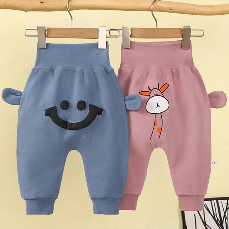 Description Picture 3 of itemBaby Cartoon Print Trousers Infant Autumn Thickened Cotton Pants Winter Newborn Boys Girls' Big Hip Circumference Pants Clothing