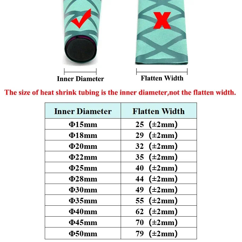 Description Picture 2 of itemNon Slip Heat Shrink Tube Black 15 18 20 22 25 28 30 35 40 45 50mm Handle Insulated Protector Waterproof Cover Fishing Rod Wrap