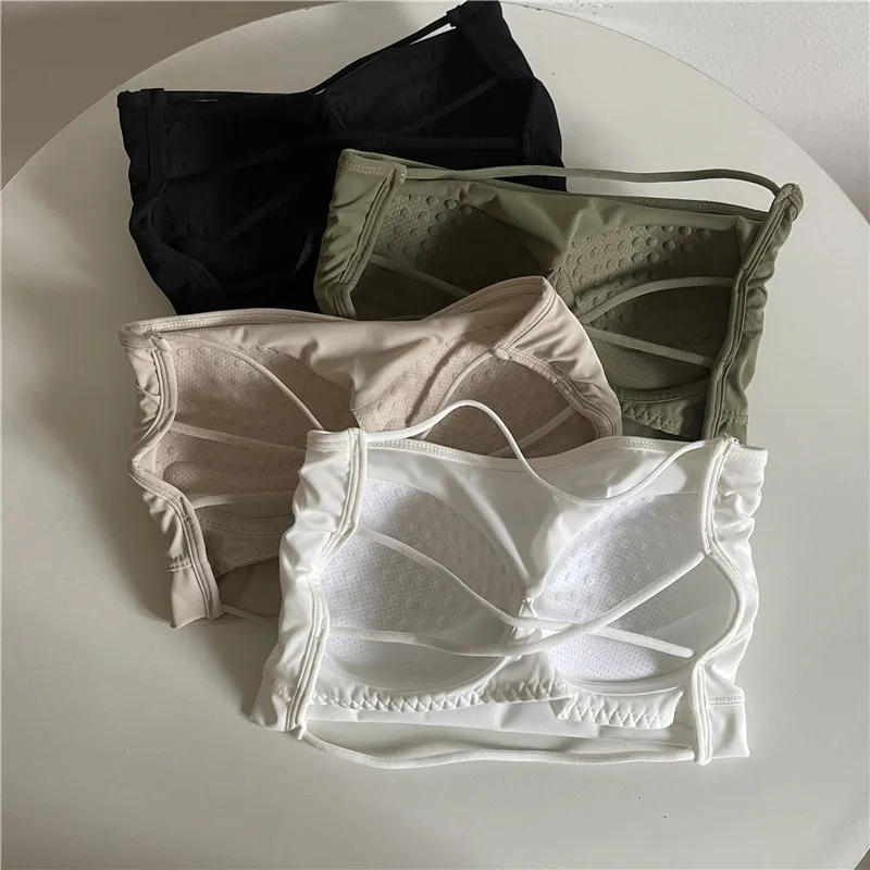 Description Picture 2 of itemSeamless Tube Top Ice Silk Sexy Wrap Chest for Women Push Up  Bras Strapless Underwear Solid Color  Bralette Lingerie Tops