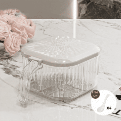 Durable 4 Compartment Kitchen Seasoning Box Detachable Square Condiment Container with Spoon Plastic Spice Jar Salt