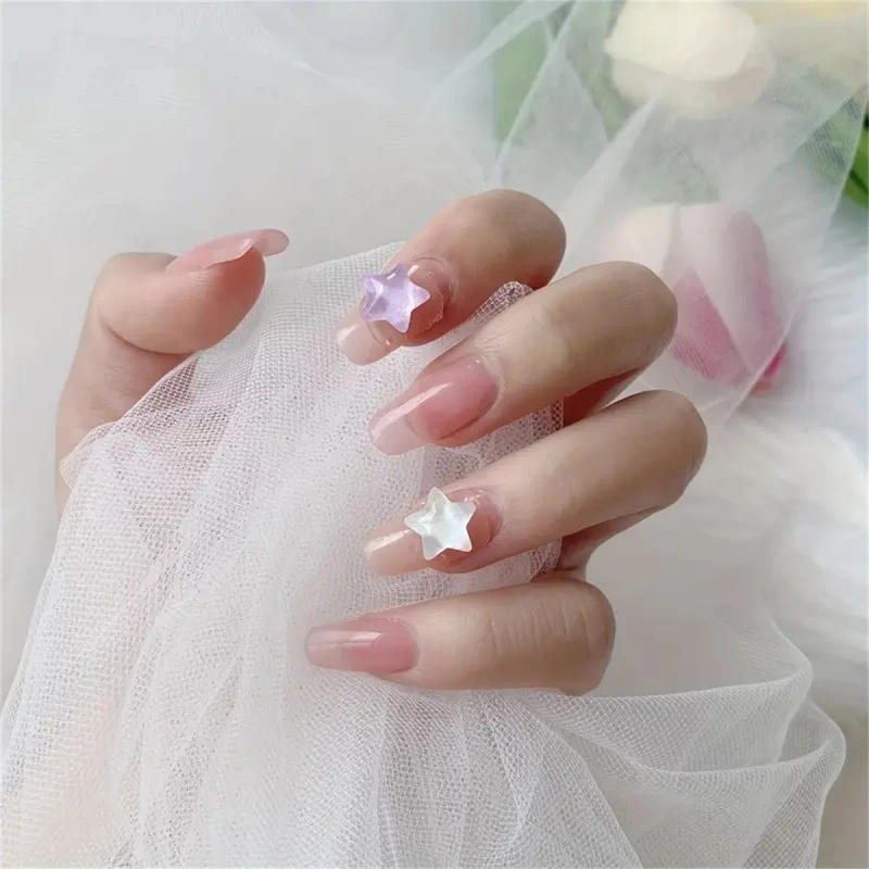 Description Picture 5 of item10pcs 3D Colorful Resin Crystal Star Nail Art Charms Kawaii Pentagram Nail Rhinestones Decorations DIY Nail Accessories Supplies