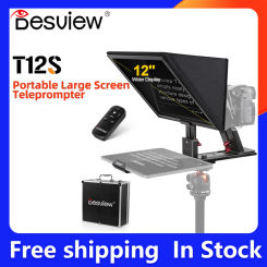 Bestview T12S Teleprompter for 12.9 inch iPad Tablet Phone DSLR Camera Prompter For Interview Speech Live Fold Reader Prompter