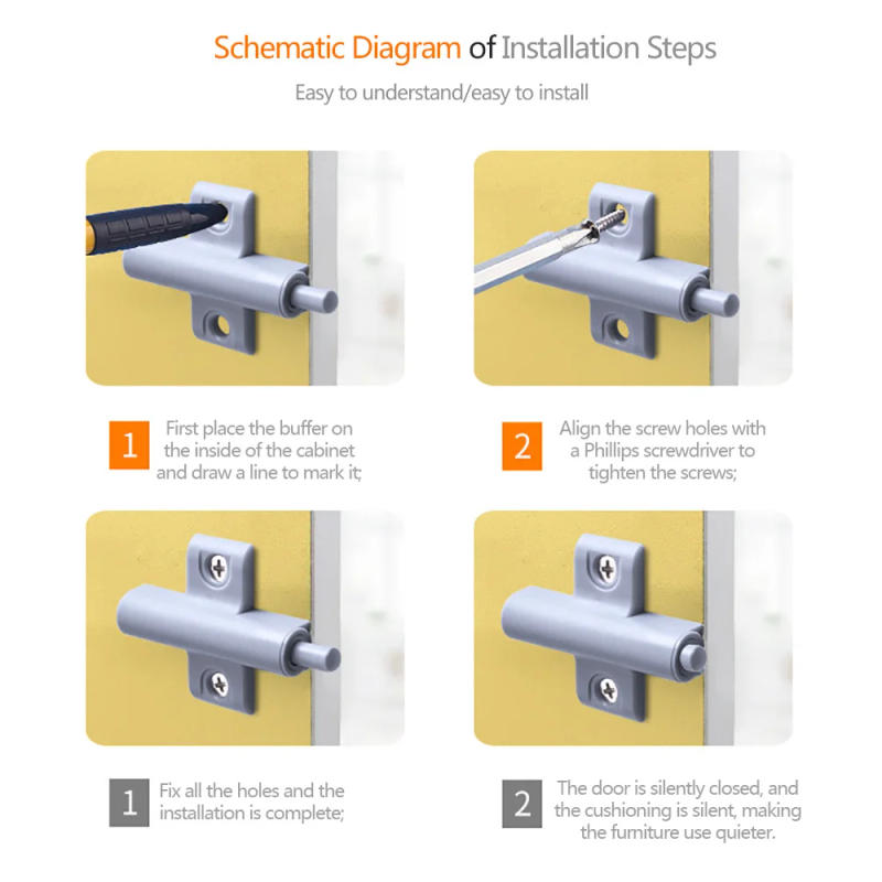 Description Picture 5 of item1Pcs Cabinet Door Buffer Home Cabinet Wardrobe Muffler Cabinet Door Suction Bumper Shock Absorber Wardrobe Damper