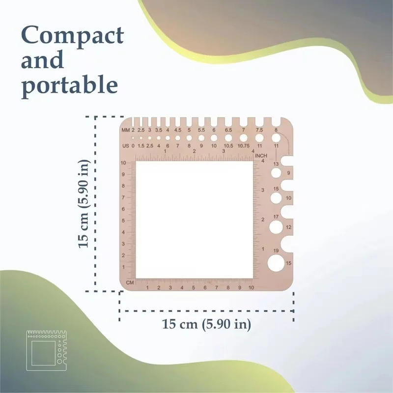 Description Picture 6 of itemWood Knitting Needle Gauge Square Ruler Embroidery Thread Bobbins Floss for Spinners Yarn Measuring Tools Sewing Supplies