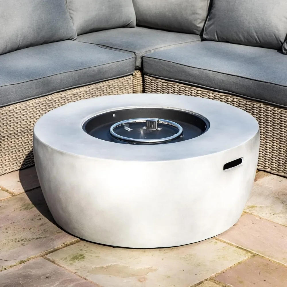 Description Picture 6 of item36 in. Outdoor Round Propane Gas Smokeless Fire Pit with Sturdy Faux Concrete Base, Quick Ignition and Gas Regulato