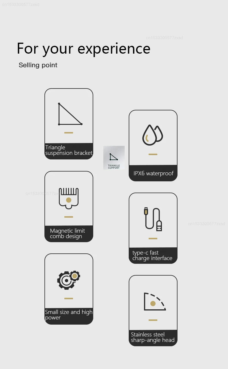 Description Picture 3 of itemIconic Brand Komingdon Profession Hair Cutting Tools Multifunctional Long Endurance Portable Waterproof Wireless Electric Hair Clipper