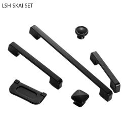 2pcs Black Aluminum Alloy Furniture Handle Desk Drawer Knobs Kitchen Cabinet Handles Home Hardware Pulls Kitchen Accessories