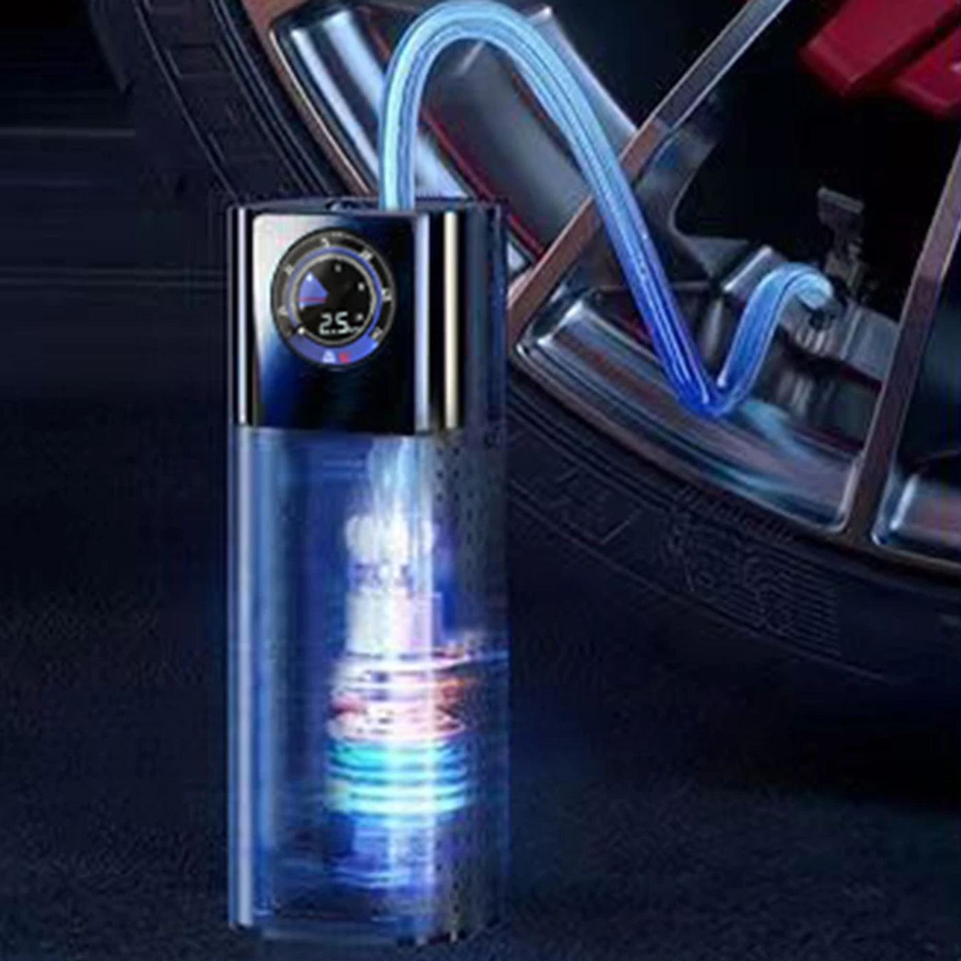 Description Picture 4 of item12V Vehicle Air Pump Low Noise Electric Tire Inflator Exact Pressure Reading Car Tire Air Pump for Moto Bike Car Tyre