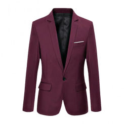 Men\'s Blazer Slim Fit Suit Jacket Formal Business Suit Coat Men Groom Singer Costume Formal Evening Dress Pockets Top Blazers