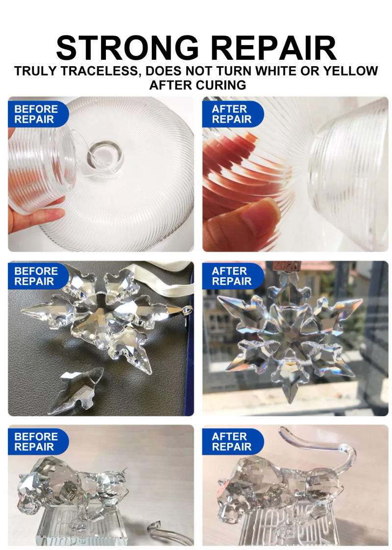 Description Picture 6 of itemSuper Strong UV Glue Ultraviolet Light Adhesive Second Fix Curing Powerful Bond Glass Metal Acrylic Quick Sealant DIY Craft