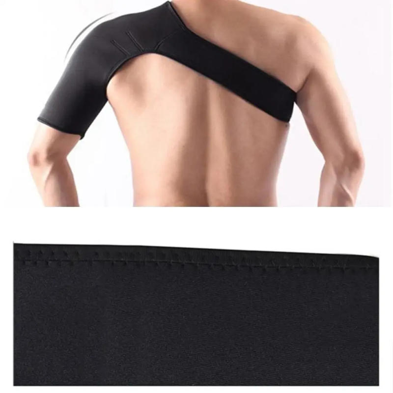 Description Picture 6 of itemAdjustable Gym Sports Care Single Shoulder Support Back Brace Guard Strap Wrap Belt Band Pads Black Bandage Men & Women