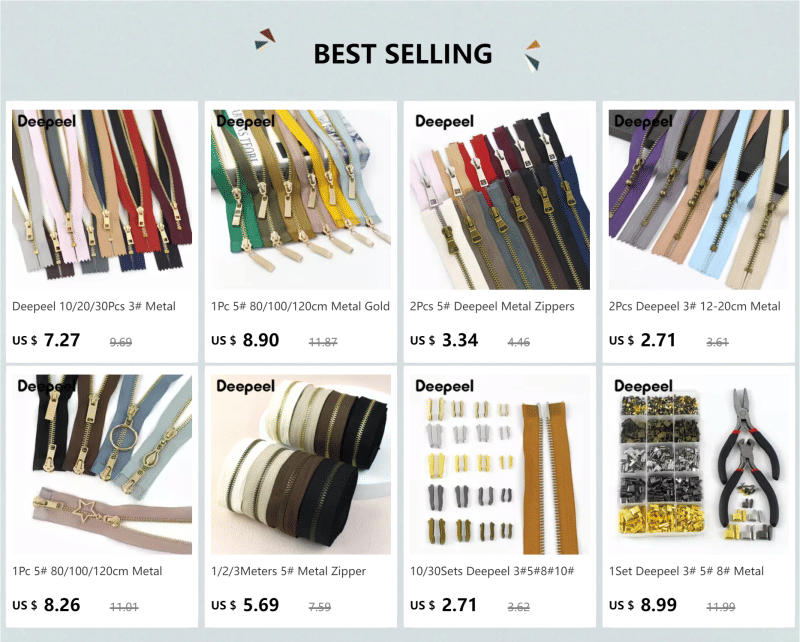 Description Picture 2 of item10/30Sets Deepeel 3#5#8#10# Metal Non-slip End Lock Zippers Zip Repair Kit Coat Clothes Zipper Stopper Sewing Craft Accessory
