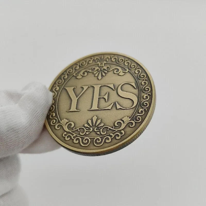 Description Picture 5 of itemBronze Yes or No Commemorative Coin Souvenir Non-currency Coins Game Novelty YES NO Letter Challenge Coins Decision Maker