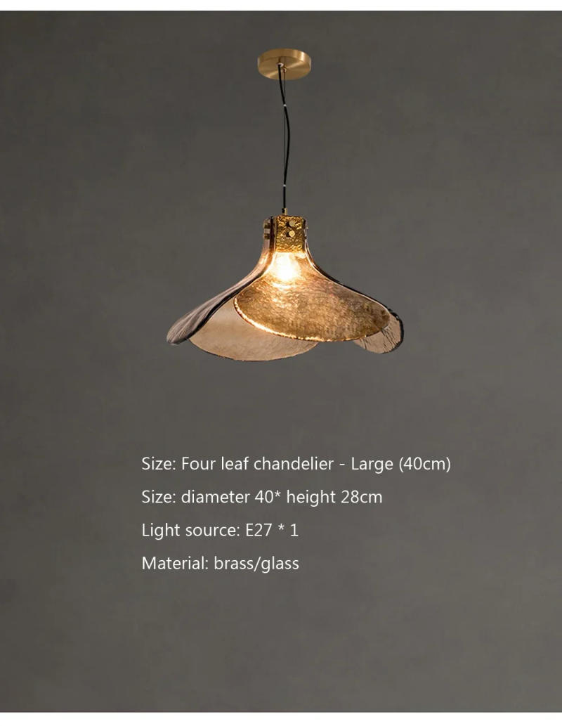 Description Picture 6 of itemLED Glass Pendant Light petal Shape bedroom Loft Retro Home Light Restaurant Bar Bedroom Coffee Book bar lamparas para techo