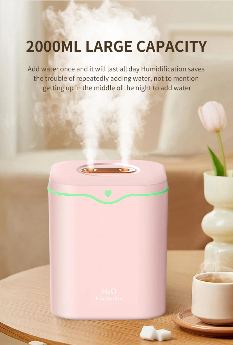 Description Picture 5 of item2000ml Double Spray Air Humidifier Essential Oil Diffuser Household Electric Aromatic Diffuser Ultrasonic Silent Cool Mist Maker