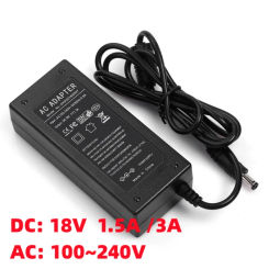DC 18V Adapter Power Supply 18V 1.5A  AC 100V-240V 1.5A 3A 18V Charger Converter Adaptor For LED Strips Light CCTV Lamp