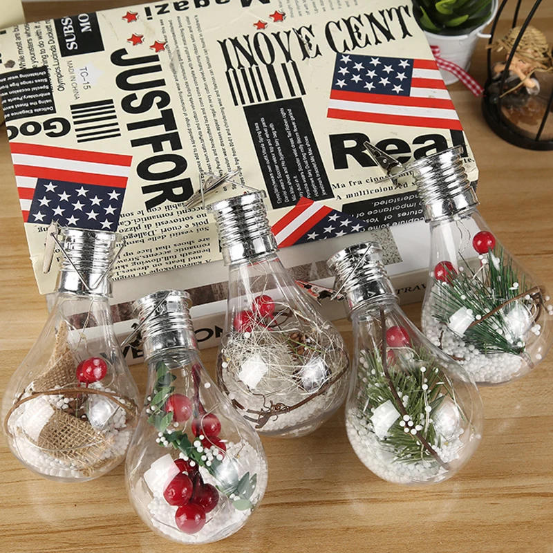 Description Picture 6 of itemChristmas LED Bulb Ball Transparent Luminous Night Light Ball Hanging Pendant Xmas Tree Ornament Home New Year Party Decoration