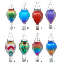 Solar Hot Air Balloon Lantern Flickering Flame Garden Hanging Decor LED Light Hot Air Balloon Paper Lantern Holiday Party Decor