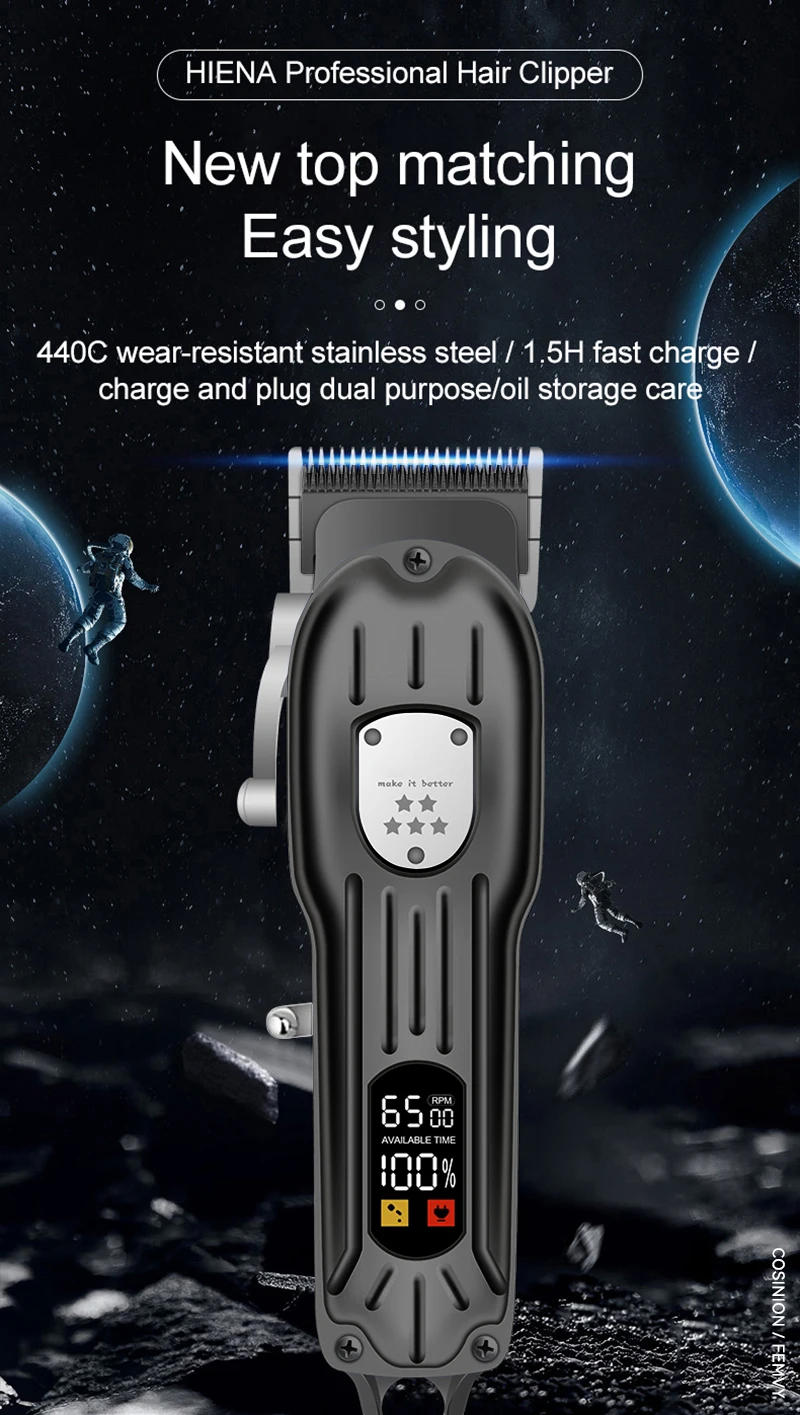 Description Picture 2 of itemProfessional Barber Men Electric Hair Trimmer 3000mAh Rechargeable Hair Clipper Adjustable Trimming Length Cordless Beard Shaver