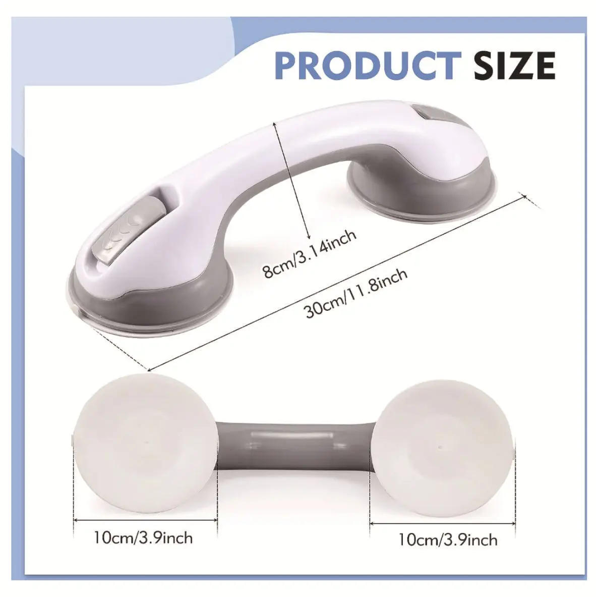 Description Picture 2 of itemBarrier Free Handrail Safety Non-slip Bath Shower toilet Grab rail Bars vacuum sucker Elderly disable helper Glass Door Handle