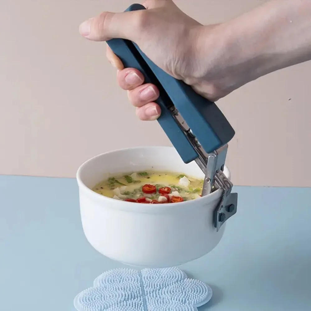 Description Picture 4 of itemHome Kitchen Gadgets Bowls Plates Tools Household Use Stainless Steel Anti-scalding Clip Anti-slip Pick Up Vegetables Tray Lift