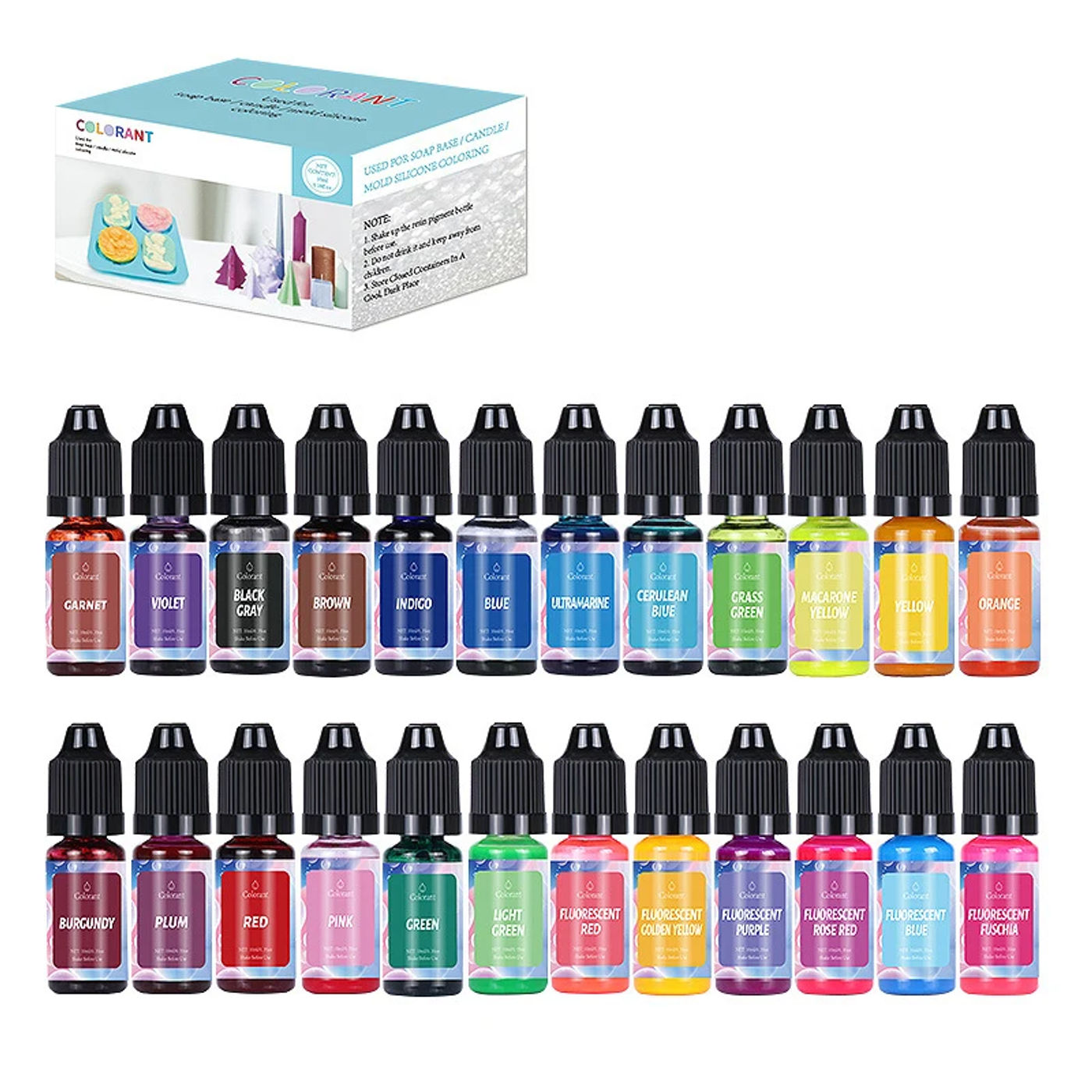 Description Picture 6 of itemCandle Wax Pigment Sets Colorant Non-Toxic Soy Candle Wax Pigment Liquid Dye Soy Wax DIY Soap Dyes Candle Making Supplies