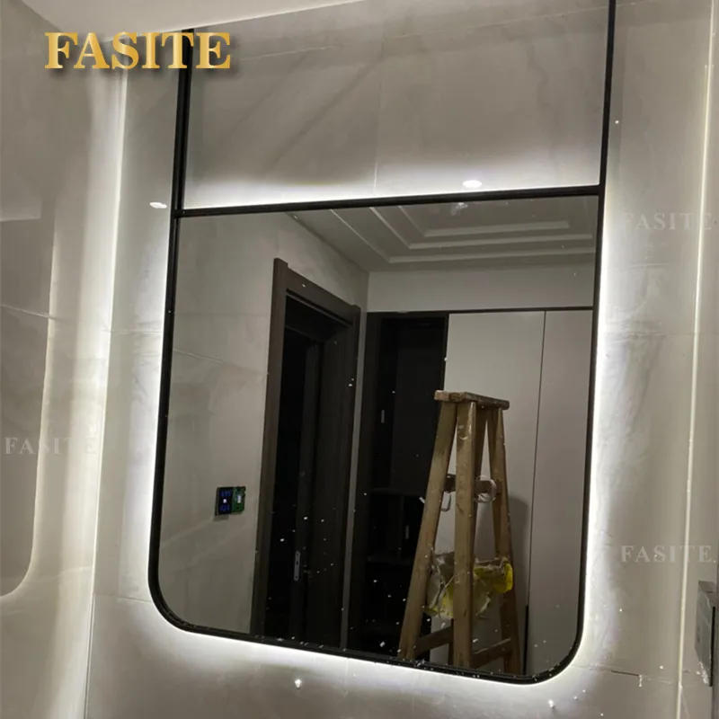 Description Picture 4 of itemRectangular Led Bathroom Mirror With Light Wall Hanging Mirror Light Fixtures Above Espejo Con Luz Mirror For Shower EB5BM