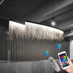 Remote Modern LED Tassel Pendant Chandelier Lights Nordic Luxury Hotel Chain Lamp Ceiling Chandeliers Living Lighting