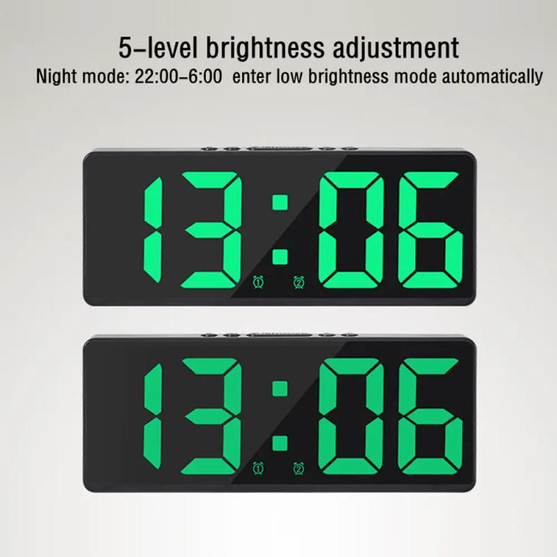 Description Picture 5 of itemCreative Number Clock Color Nightlight Temperature Calendar Alarm Clock LED Large Number Electronic Clock Backlight Home Decor