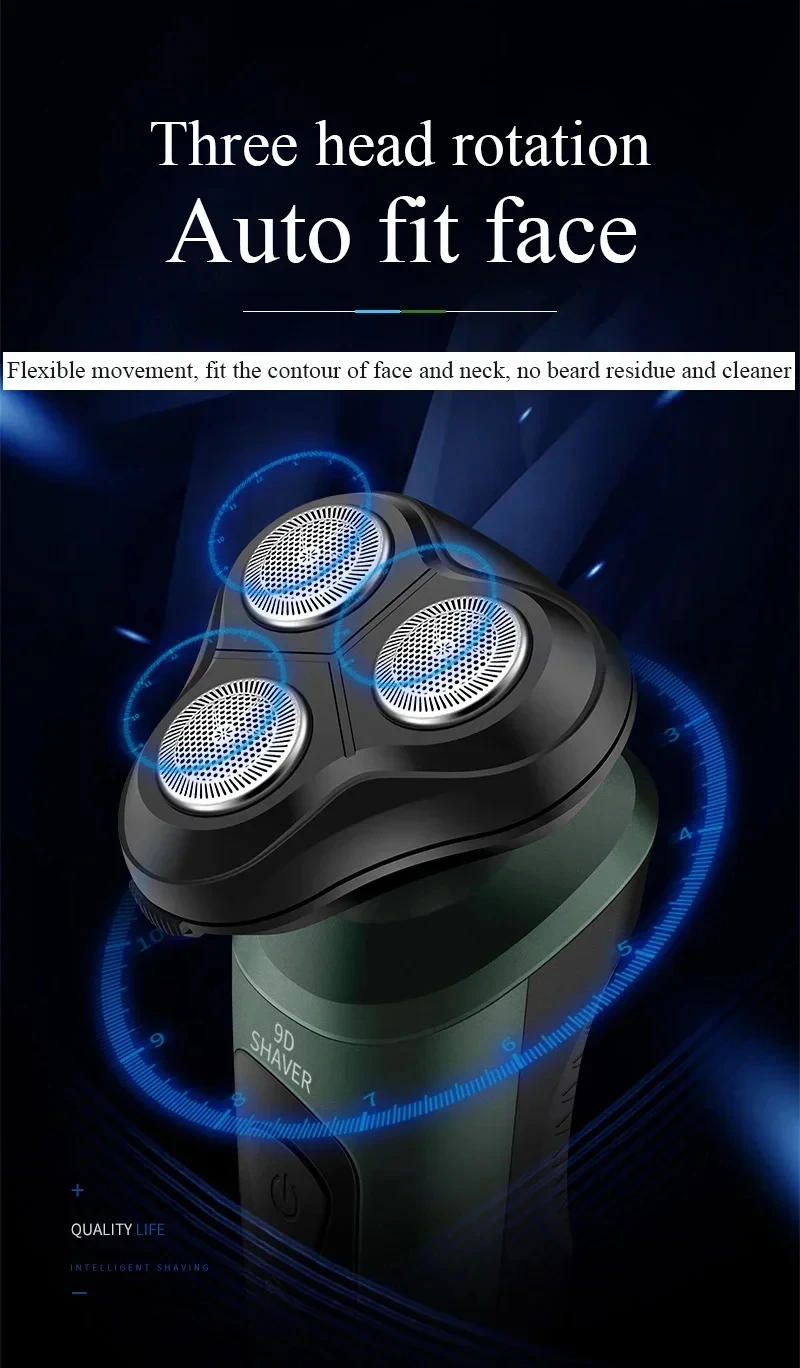 Description Picture 6 of itemXiaomi Electric Shaver 4-in-1 Multifunctional Dry and Wet Dual-purpose Silent Adjustable Rotary Electric Trimmer Hair Trimmer