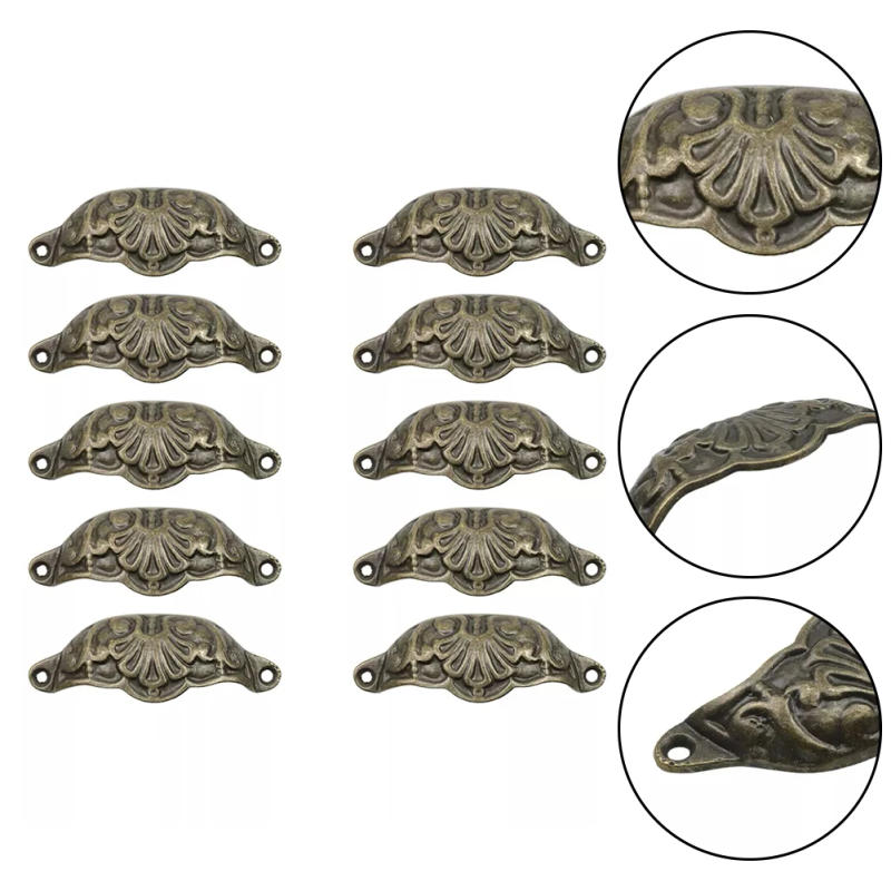 Description Picture 6 of item10pcs Door Handle Cup Puller Shell Shape Handle Pull Knobs With Mounting Screws For Cabinet Box Knobs For Home Decoration