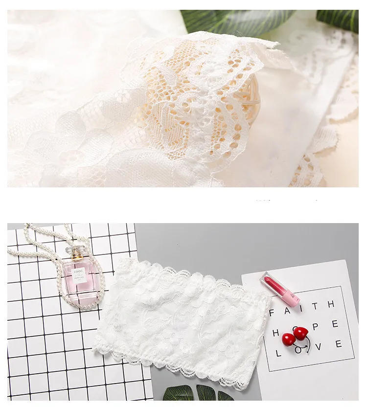 Description Picture 5 of itemOne Piece Sexy Lace Tube Tops Women Push Up Invisible Bra Intimates Strapless Bustier Bandeau Wrapped Chest Thin Bralette Top