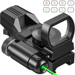 Reflex Sight Green Red Dot Sight with Laser Collimator 4 Reticles Hunting Optics Riflescope for 20mm Rail Pistol Rifle Scope