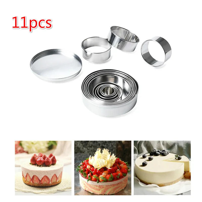 Description Picture 4 of item11pcs/Set Stainless Steel Round Cake Mold Baking Mousse Ring Kitchen Cutter DIY Cake Ring Tools Tools Pizza Cooking Cookie