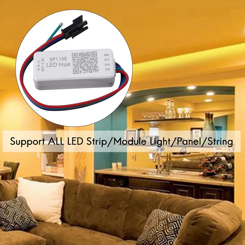 Description Picture 4 of itemWS2812B SK6812RGB SK6812RGBW Bluetooth SP110E Mini Controller, Support ALL LED Strip/Module Light/Panel/String, IOS/Android App