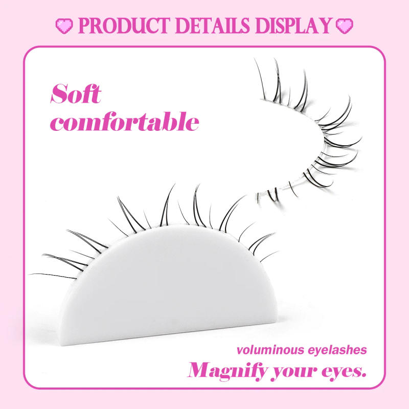 Description Picture 4 of itemMAGEFY 10 Pairs Lightweight Luxury False Eyelashes Bottom Lashes Natural Transparent Lash Strip Curly One-Piece for Beginners