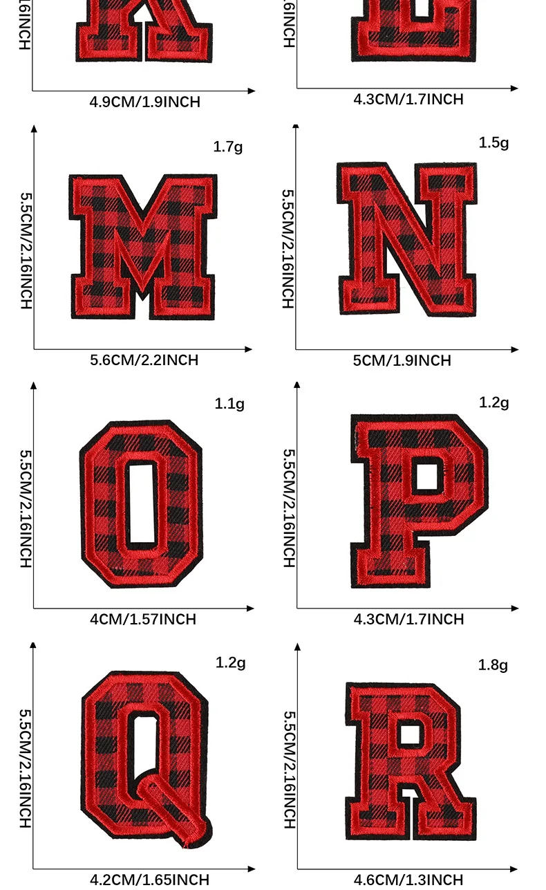 Description Picture 5 of item1PC Red Letters Embroidery Patches Applique Diy Alphabet Iron on Patches For Clothing Logo Name Patches on Clothes Mark