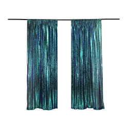2 Panels Magic Green Sequin Backdrop for Photography Glitter Fabric Curtain Drapes Background Wedding Parties Shimmer Wall DIY
